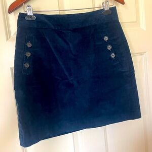 Banana Republic Women 6 Navy Corduroy Mini Pencil Straight Skirt Buttons Pockets